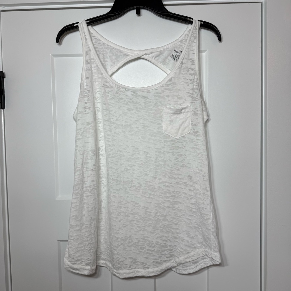 Bobbie Brooks Lightweight Stretch Racerback Tank Top White Women’s Size Large